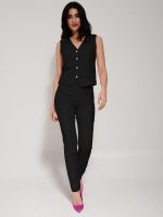 Γυναικείο Υφασμάτινο Παντελόνι LINA 7690-5 Μαύρο - Image 4