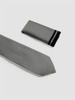 Ανδρική Γραβάτα Με Μαντηλάκι 33-6099 Grey 2 - Image 2