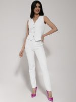 Γυναικείο Υφασμάτινο Παντελόνι LINA 7690-5 Εκρού - Image 3