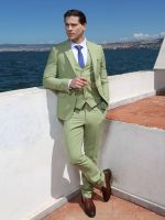 Ανδρικό Κοστούμι Με Γιλέκο Patrizio 280-30 Lime