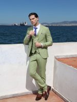 Ανδρικό Κοστούμι Με Γιλέκο Patrizio 280-30 Lime - Image 4