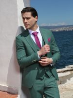 Ανδρικό Κοστούμι Με Γιλέκο Patrizio 280-30 Πράσινο - Image 3