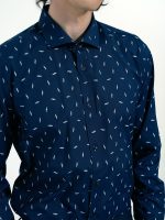 Πουκάμισο Ελαστικό Με Εφαρμογή Slim Coley 33-7410 Μπλε Slim-fit - Image 2