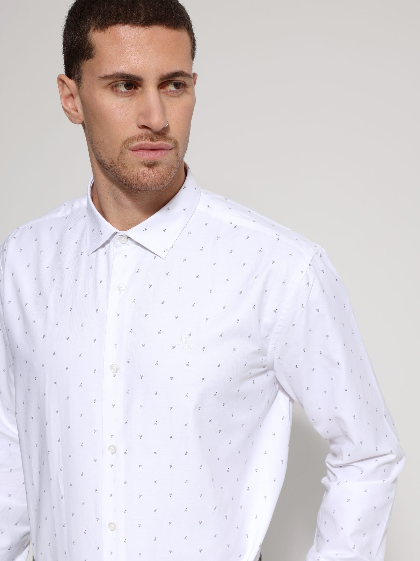 1X9A3484 Ανδρικό Πουκάμισο TAILOR-FIT Steven 33-8159 Λευκό Φαρδιά γραμμή - Image 1