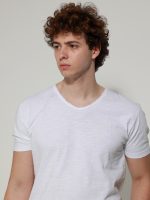 Ανδρικό Βαμβακερό Κοντομάνικο T-shirt Alex 33-207020 Λευκό - Image 3