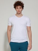 Ανδρικό Βαμβακερό Κοντομάνικο T-shirt Alex 33-207020 Λευκό - Image 4