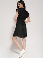 Γυναικείο Φόρεμα Κοντό Με Ζώνη Silvia 942039 Μαύρο - Image 3