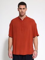 Κοντομάνικη Πουκαμίσα Με Μάο Γιακά Bahamas 33-7432 Κεραμιδί
