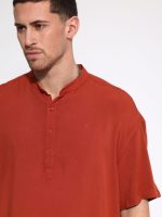 Κοντομάνικη Πουκαμίσα Με Μάο Γιακά Bahamas 33-7432 Κεραμιδί - Image 2