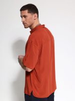 Κοντομάνικη Πουκαμίσα Με Μάο Γιακά Bahamas 33-7432 Κεραμιδί - Image 3