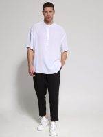 Κοντομάνικη Πουκαμίσα Με Μάο Γιακά Bahamas 33-7432 Λευκό - Image 4