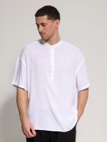 Κοντομάνικη Πουκαμίσα Με Μάο Γιακά Bahamas 33-7432 Λευκό