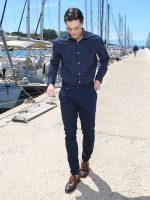 Ανδρικό Κλασσικό Πουκάμισο TAILOR-FIT Blake 33-8157 Μπλε Φαρδιά γραμμή - Image 3