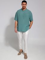 Κοντομάνικη Πουκαμίσα Με Μάο Γιακά Bahamas 33-7432 Μέντα - Image 5