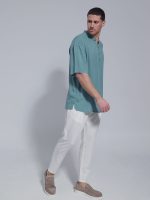 Κοντομάνικη Πουκαμίσα Με Μάο Γιακά Bahamas 33-7432 Μέντα - Image 3