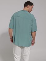 Κοντομάνικη Πουκαμίσα Με Μάο Γιακά Bahamas 33-7432 Μέντα - Image 4