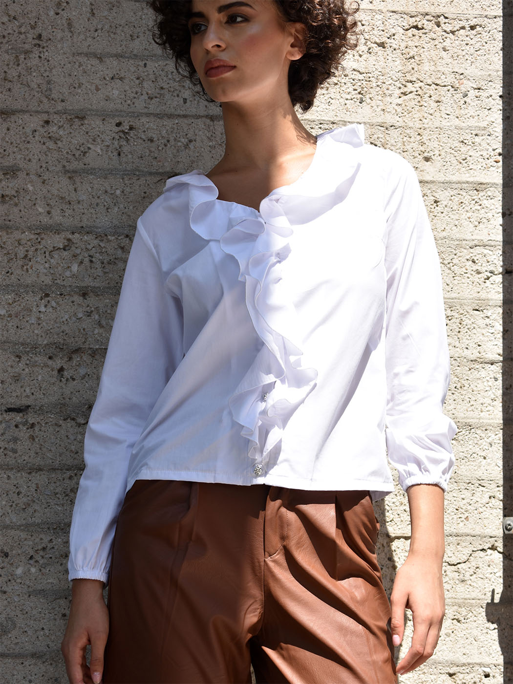 DSC_0239 copy Γυναικείο Μακρυμάνικο Πουκάμισο Nova 92172 Λευκό - Image 1