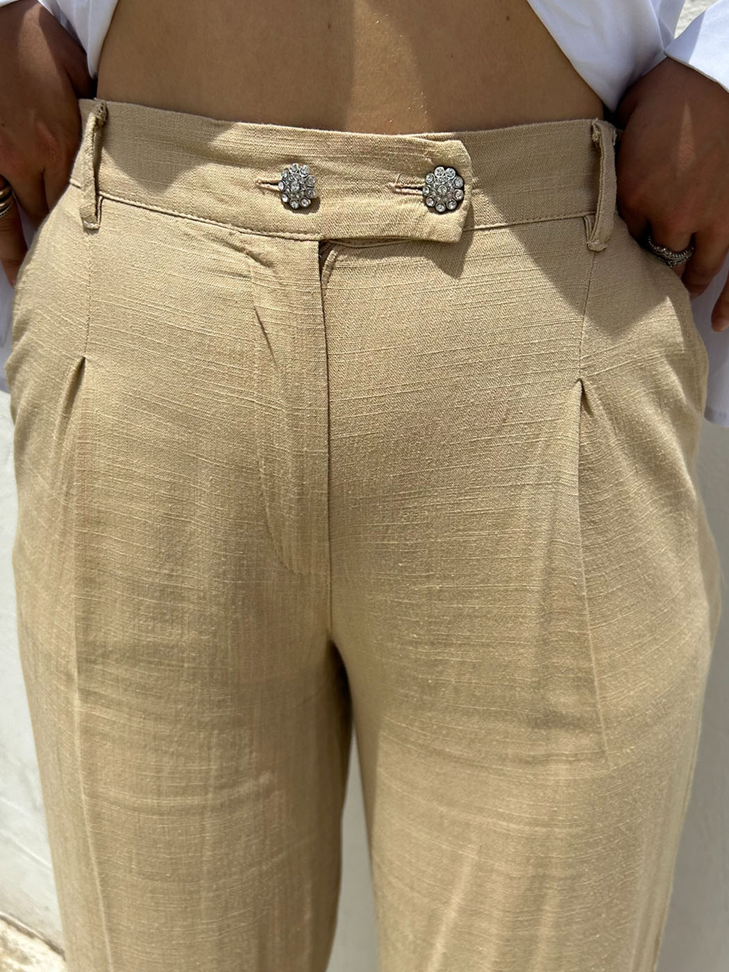 IMG_3375 copy Ψηλόμεση Γυναικεία Παντελόνα ANGELINA 7786 Καμηλό - Image 1