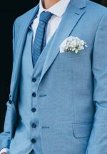Μοντέρνο Γαμπριάτικο Κοστούμι Με Γιλέκο Charis 33-1611 Light Blue - Image 3