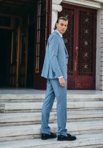 Μοντέρνο Γαμπριάτικο Κοστούμι Με Γιλέκο Charis 33-1611 Light Blue - Image 6