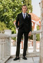 Μοντέρνο Γαμπριάτικο Κοστούμι Με Γιλέκο Houston 33-1699 Μαύρο - Image 4