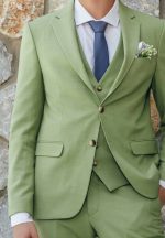 Μοντέρνο Γαμπριάτικο Κοστούμι Με Γιλέκο Patrizio 280-30 Lime - Image 4