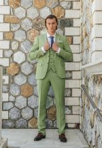 Μοντέρνο Γαμπριάτικο Κοστούμι Με Γιλέκο Patrizio 280-30 Lime - Image 3