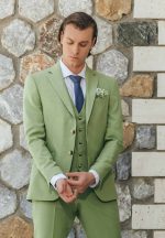Μοντέρνο Γαμπριάτικο Κοστούμι Με Γιλέκο Patrizio 280-30 Lime