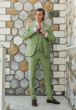 Μοντέρνο Γαμπριάτικο Κοστούμι Με Γιλέκο Patrizio 280-30 Lime - Image 5