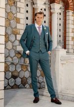 Μοντέρνο Γαμπριάτικο Κοστούμι Με Γιλέκο CORLO 33-1619 Green - Image 4