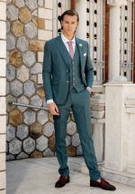 Μοντέρνο Γαμπριάτικο Κοστούμι Με Γιλέκο CORLO 33-1619 Green