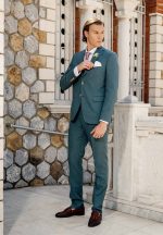 Μοντέρνο Γαμπριάτικο Κοστούμι Με Γιλέκο CORLO 33-1619 Green - Image 3