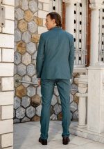 Μοντέρνο Γαμπριάτικο Κοστούμι Με Γιλέκο CORLO 33-1619 Green - Image 5