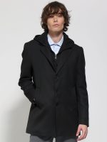 Ανδρικό Παλτό Με Κουκούλα BORTOLO 2573 μαύρο