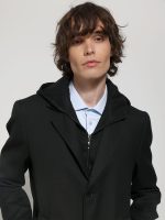 Ανδρικό Παλτό Με Κουκούλα BORTOLO 2573 μαύρο - Image 3