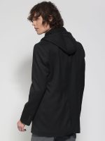 Ανδρικό Παλτό Με Κουκούλα BORTOLO 2573 μαύρο - Image 5