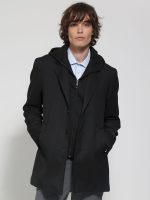 Ανδρικό Παλτό Με Κουκούλα BORTOLO 2573 μαύρο - Image 4