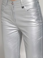Γυναικείο Eco-Leather Παντελόνι Καμπάνα RENATA 7604 ασημί - Image 6