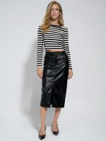 Ψηλόμεση Μίντι Ελαστική Φούστα Croco-Effect COSTIELA 945091 μαύρο