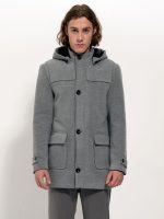 Ανδρικό Παλτό Με Κουκούλα VIVIANO 2564 γκρι