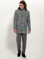 Ανδρικό Παλτό Με Κουκούλα VIVIANO 2564 γκρι - Image 3