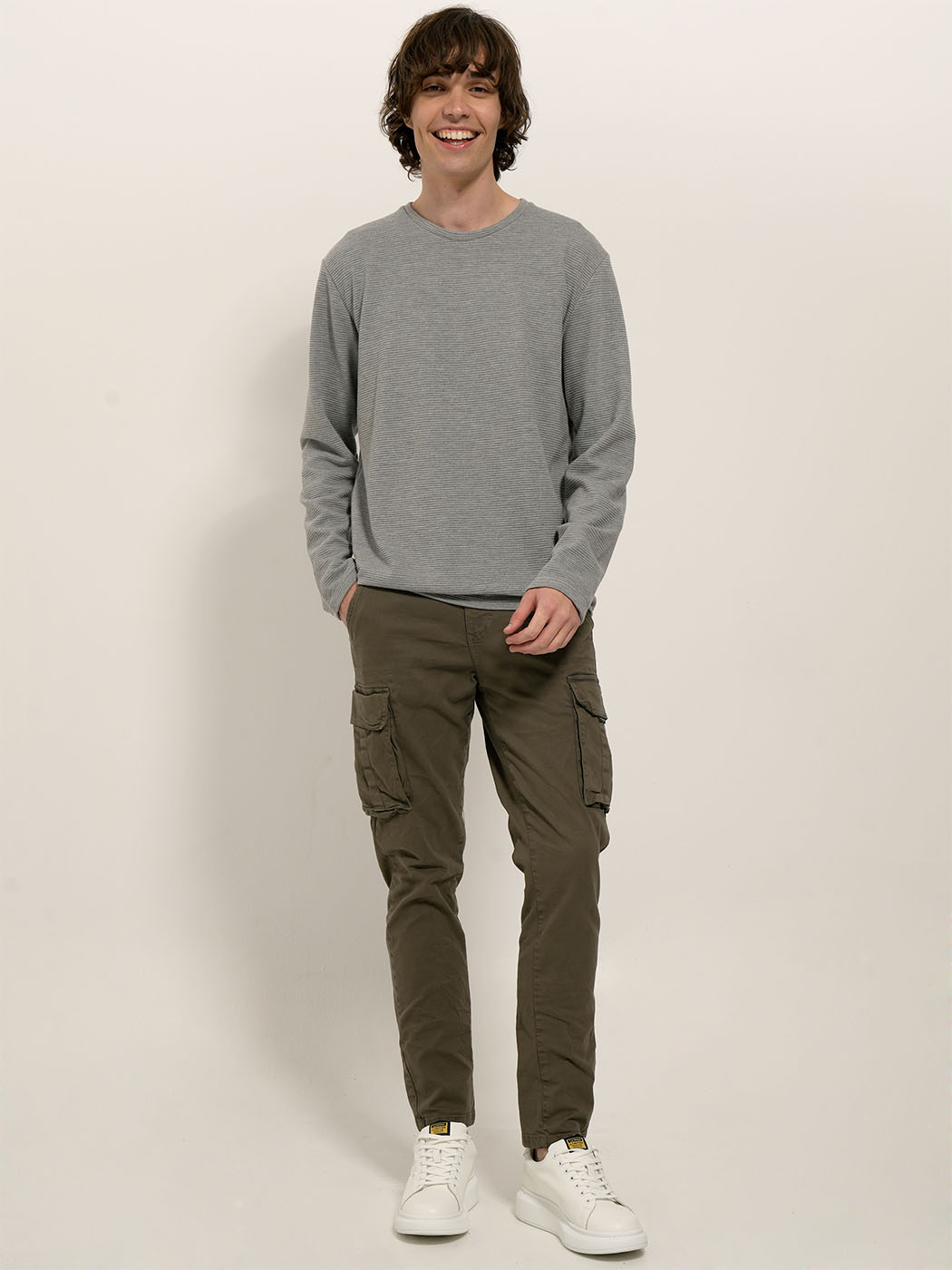 2641 copy Παντελόνι Cargo 6301 χακί - Image 1