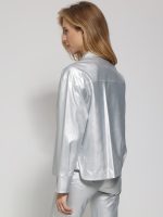 Γυναικείο Σακάκι - Πουκάμισο Over RENATA 8604 ασημί - Image 5