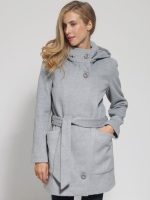 Γυναικείο Παλτό Με Κουκούλα PIPINA 8811 γκρι