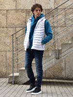 Ανδρικό Μπουφάν Αμάνικο Με Κουκούλα 33-2133 Λευκό