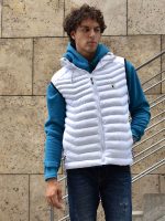 Ανδρικό Μπουφάν Αμάνικο Με Κουκούλα 33-2133 Λευκό - Image 2