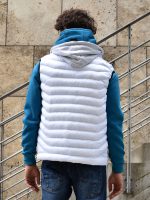 Ανδρικό Μπουφάν Αμάνικο Με Κουκούλα 33-2133 Λευκό - Image 4