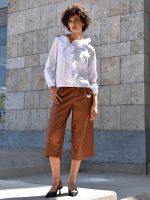 Γυναικείο Eco Leather Παντελόνι Zip Gilot 7523 Κάμελ