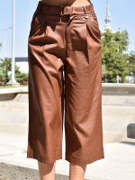 Γυναικείο Eco Leather Παντελόνι Zip Gilot 7523 Κάμελ - Image 2