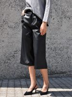 Γυναικείο Eco Leather Παντελόνι Zip Gilot 7523 Μαύρο - Image 3